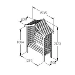 Parisienne Arbour -Terra Bloom Furniture Shop 00224303 BSEAT1 Parisienne Arbour drawing