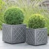 Lead Effect Square Planter Pewter - 38cm -Terra Bloom Furniture Shop 10001656 10001657 2 1b