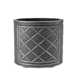 Lead Effect Round Planter - Pewter 44cm
