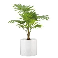 New Arrival 2 Ripple Effect Soft White Indoor Pot Cover 19cm