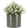 Ripple Effect Glass Grey Indoor Pot Cover 28cm