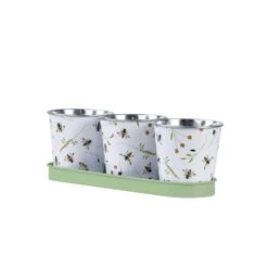 Bee Print 3 Pots On A Tray