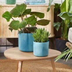 Elho - Ocean Collection - Atlantic Blue - Round 22cm -Terra Bloom Furniture Shop 10273861 10273863 10273865 10273867 the ocean collection blue.i2