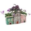 Terraced Houses Planter In Green, Grey & Pink - Village Pottery Collection -Terra Bloom Furniture Shop 1028732820 20320069