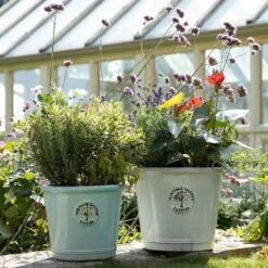 Heritage Crackle Glazed Conical Pot - White 40cm